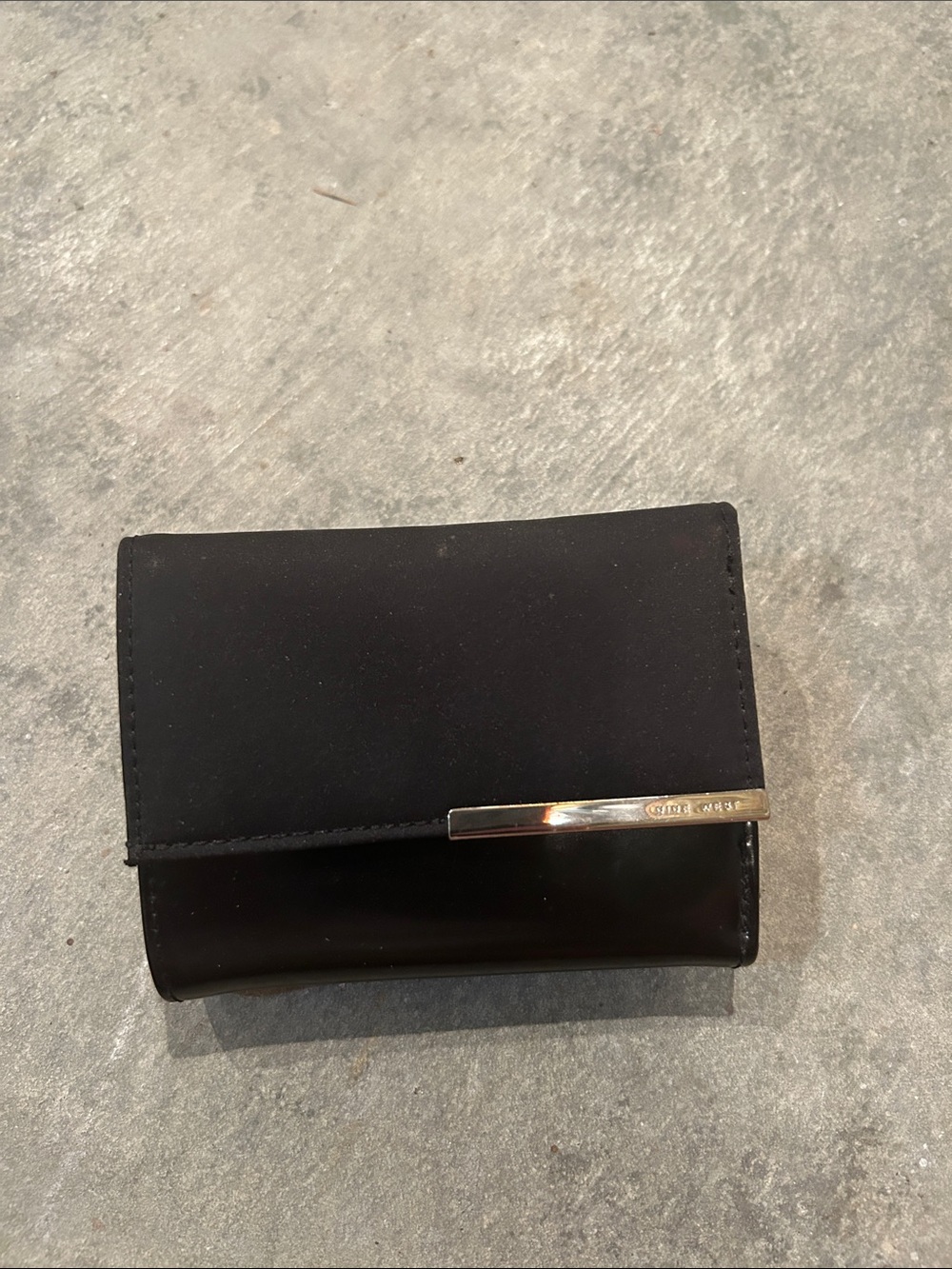 Nine West Black Trifold Wallet with ID Window